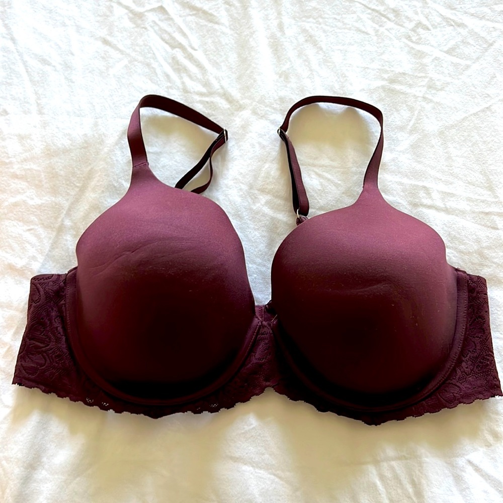 Maroon Aerie Bra with lace detail